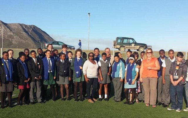 Accompanying the group is: Ms Unity Mtomile, Junior town council Manager, Ms Rochelle Louw, Manager: Strategic Services, Mr Francoise Myburg, Area Manager: Gansbaai, MrLusaphoCalata, Mentor, Qhayiya high school,MsPetronellaFerraira, Area Manager: Stanford, MsNoluthandoZweni, Acting Manager: Communication, Ms Carol Devitt, Manager: Gansbaai Communal Sport Centre and Ms Jean-MarÃ© van Eck, Mentor, Gansbaai Academia.